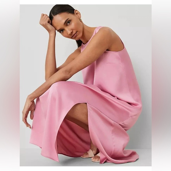NWT $169  ANN TAYLOR Maxi swing dress in enchanted pink sz 4 - Picture 2 of 5